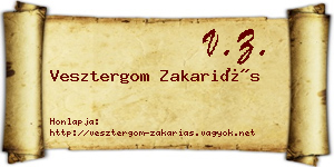 Vesztergom Zakariás névjegykártya